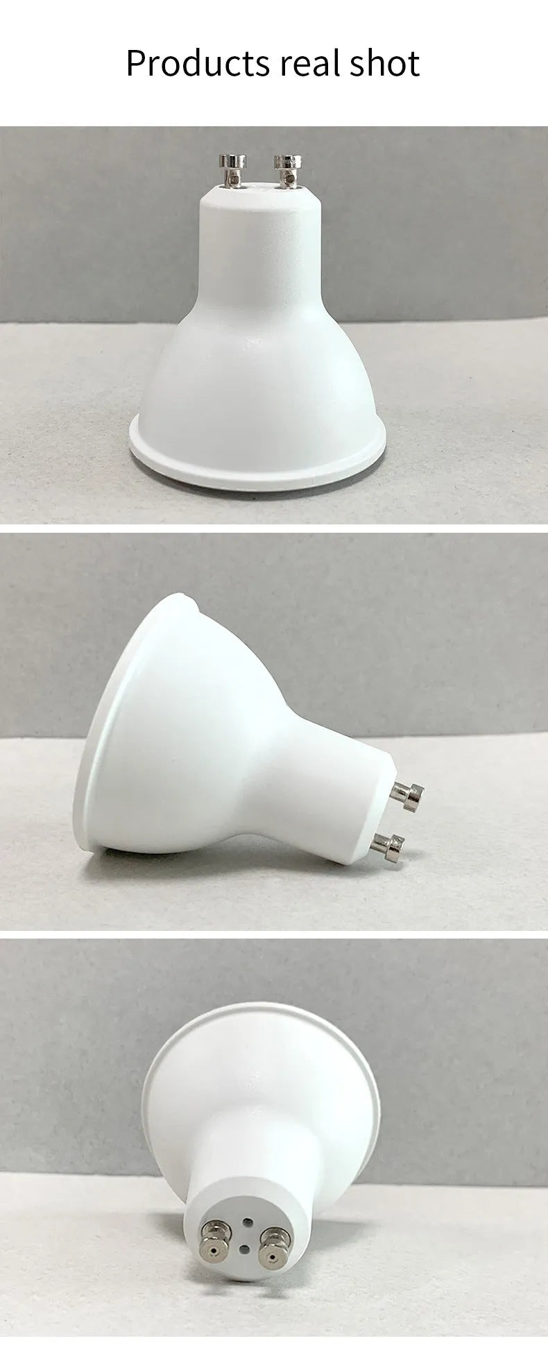 GU10 smart spotlight bulb with RGBCCT lighting and voice control features