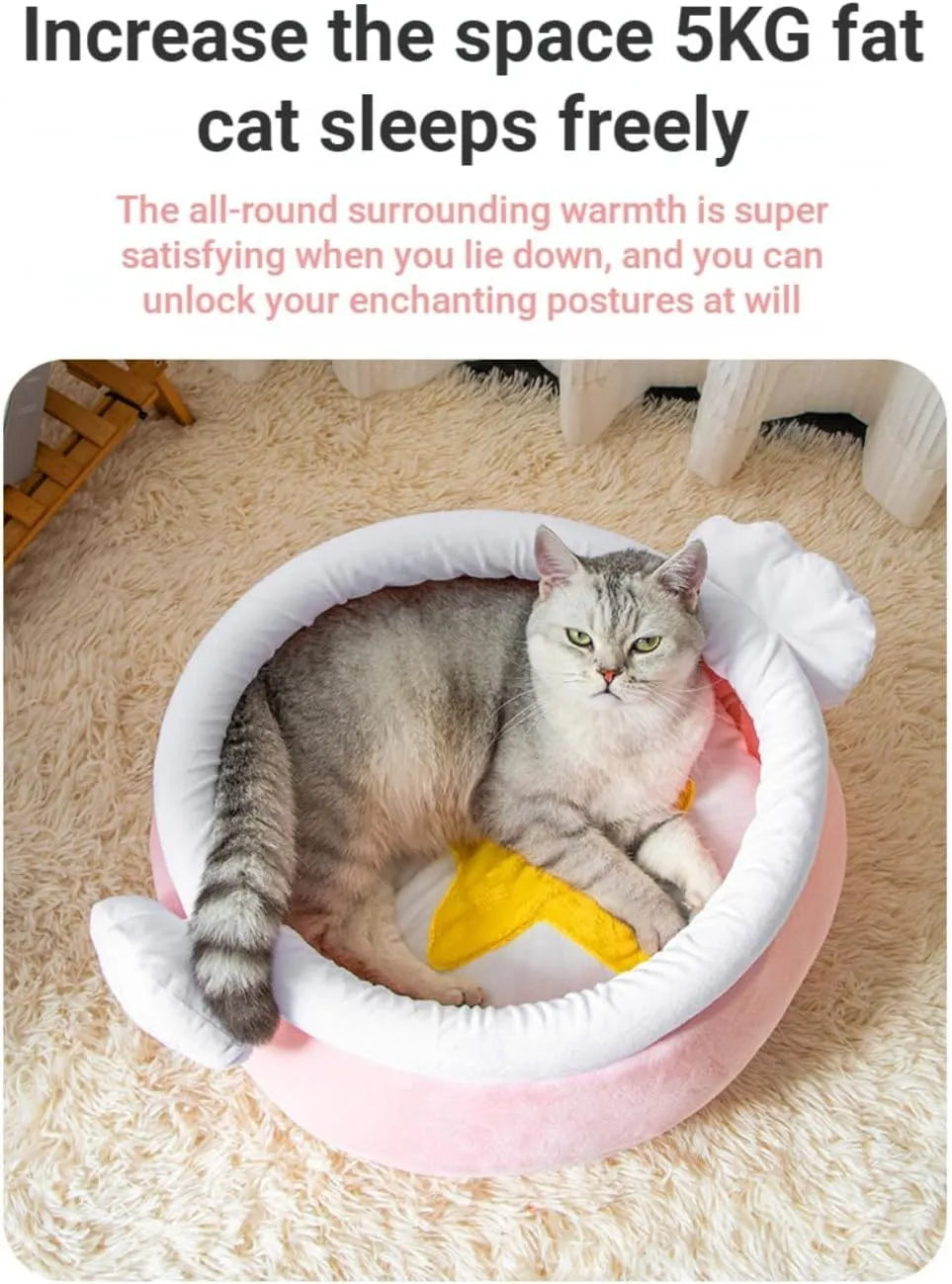 Honey pot magic shape cat sofa bed with removable pad in pink or yellow for small cats and dogs