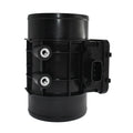 Black plastic standard car air flow meter on a white background