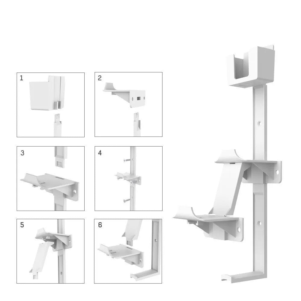 Wall-mounted remote control hook for gaming accessories in black colour