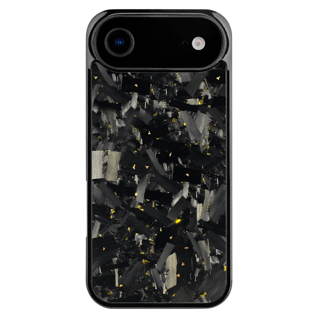 Large grain textured mobile phone case for iPhone 14 to 17 series in black