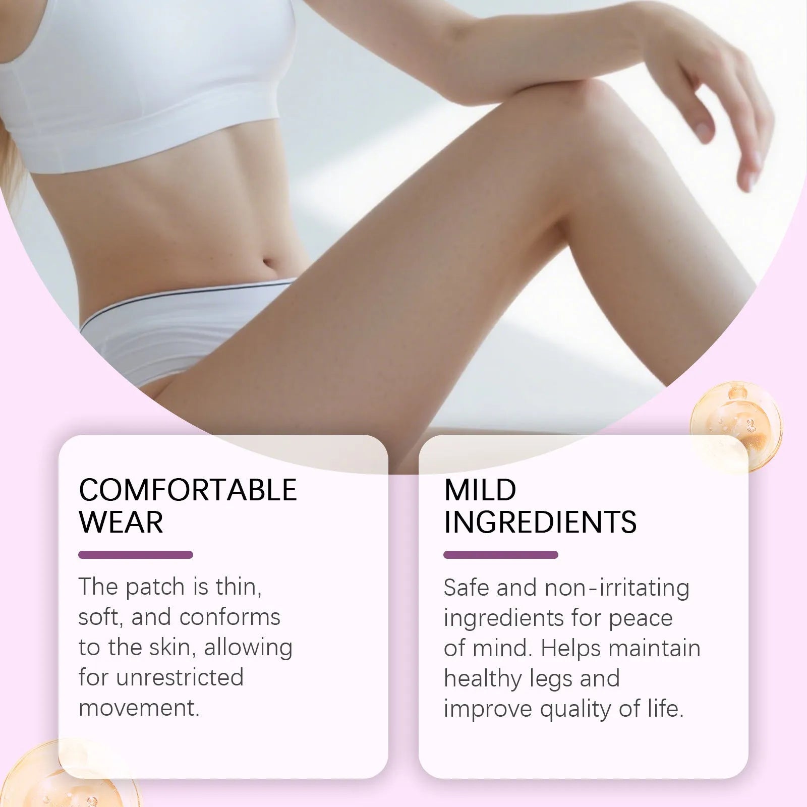 Pack of 12 leg care patches for massage with plant ingredients.