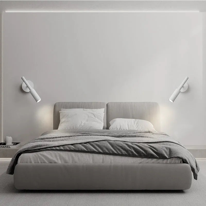 Modern wrought iron wall lamp in black or white with three light colour options