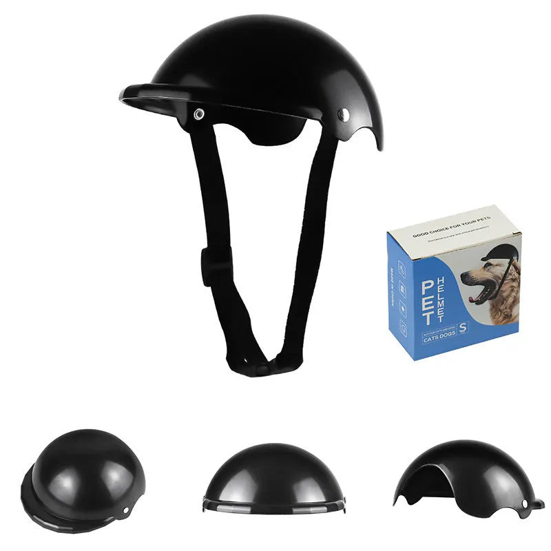 Small size S plastic pet safety helmet for motorcycles shown in pink colour.