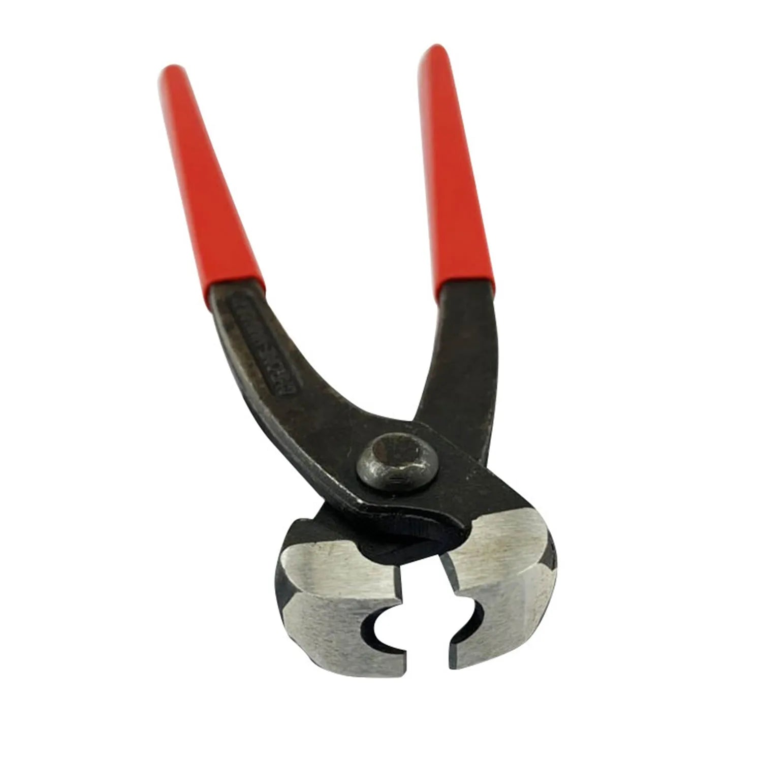 Single ear metal clamp with carbon steel cutting edge and red cloth handle for PEX pipe applications