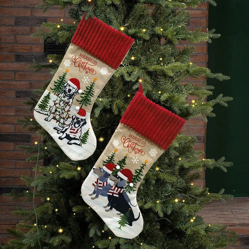Cloth Christmas tree pendant measuring 46cm by 28cm in Pastoral and American styles