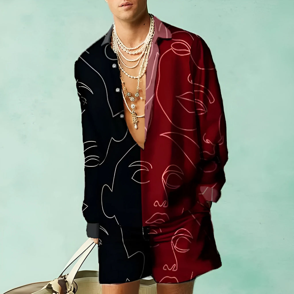 Men's slim fit summer shirt and shorts set in polyester available in multiple colours and sizes
