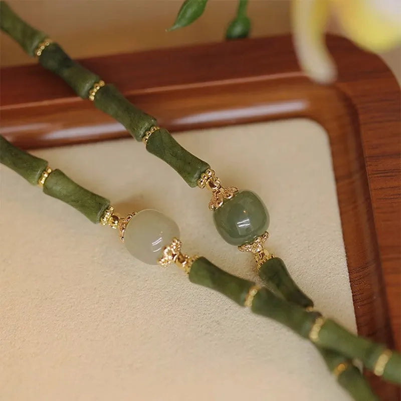 Hetian jade bracelet for women round shape Dark Green colour simple style