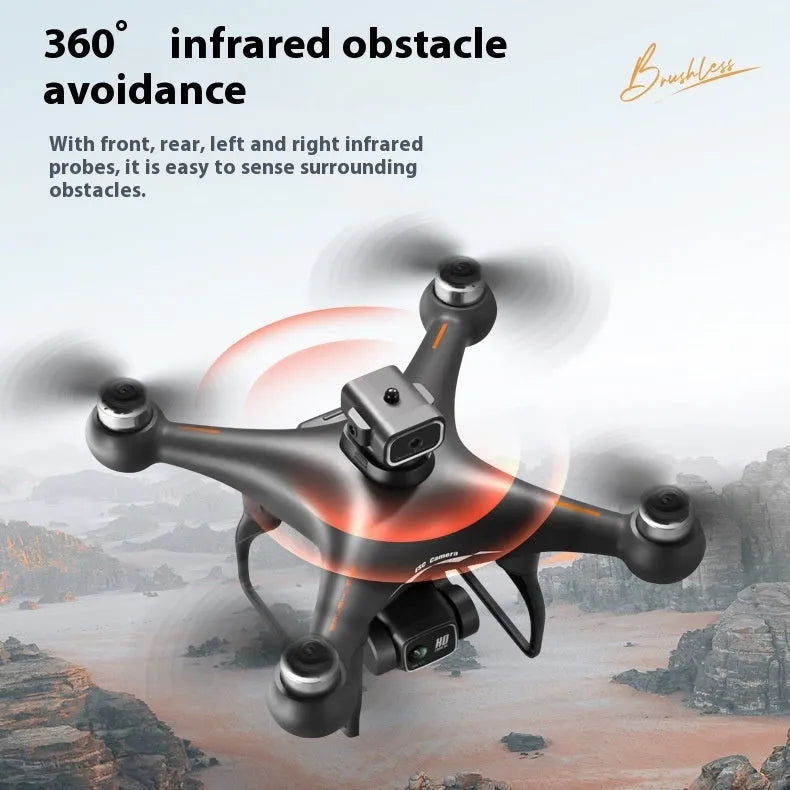 S116 black and white brushless quadcopter drones with four-propeller design and HD camera.