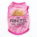 Cotton puppy vest for dogs in a casual style, shown in one of six available colours including blue and pink options.