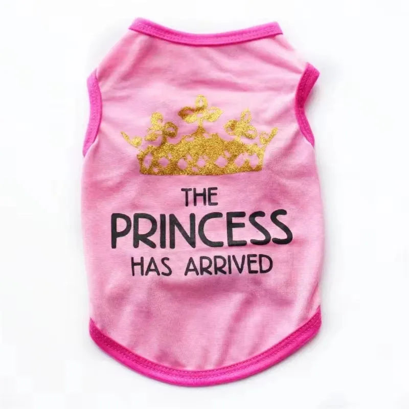 Cotton puppy vest for dogs in a casual style, shown in one of six available colours including blue and pink options.