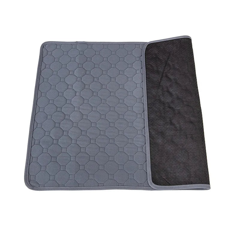 Pet Parents washable dog pee pad in grey with multi-layer fabric, triple stitch binding, and neutral colour for home use
