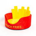 Crystal super soft velvet cat bed in French fries design with reversible cushion, 44x8.5x44cm