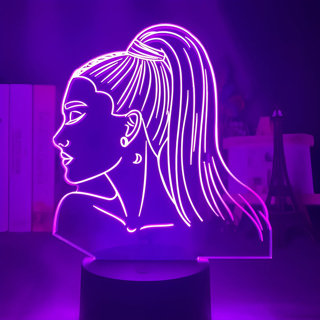 Acrylic 3D night light with European style laser-cut design and colour changing LED illumination
