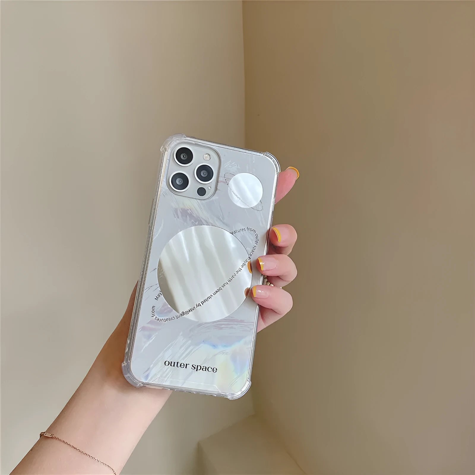 Cool Wind space planet mirror TPU phone case for iPhone 13 Pro Max in mirror-planet colour