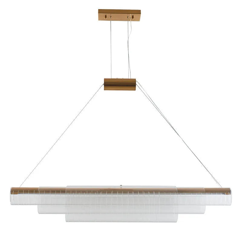 Modern glass pendant lamp with iron body in minimalist design for overhead lighting