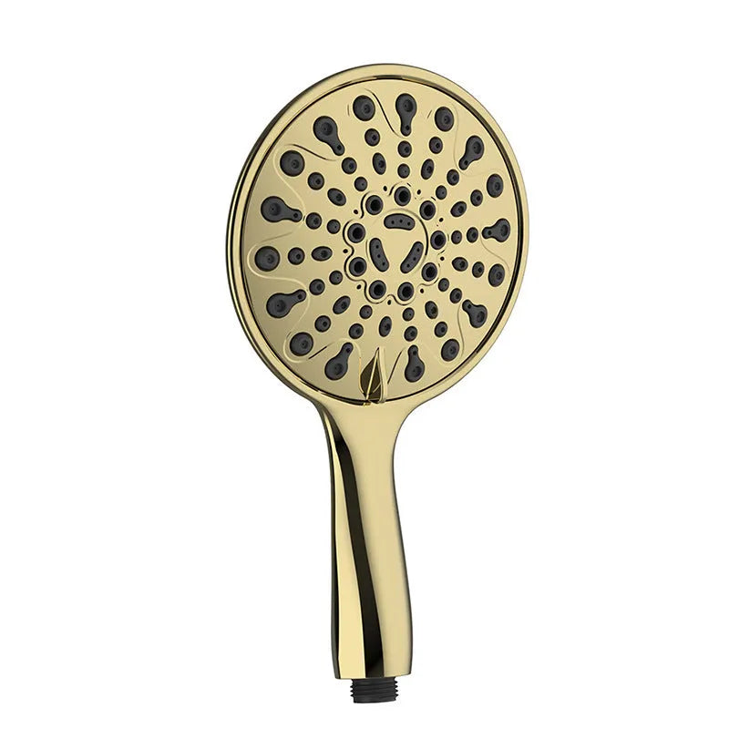 Chrome electroplated handheld shower head with six-function spray selector