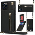 Leather and TPU protective phone case for smartphone in black, green, purple, red, and rose gold colours.