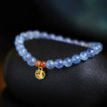 Natural ice translucent crystal bracelet 8mm round beads sequins women's