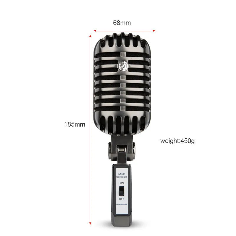 Retro-style wireless condenser microphone in FG2 colour for K-song and recording.