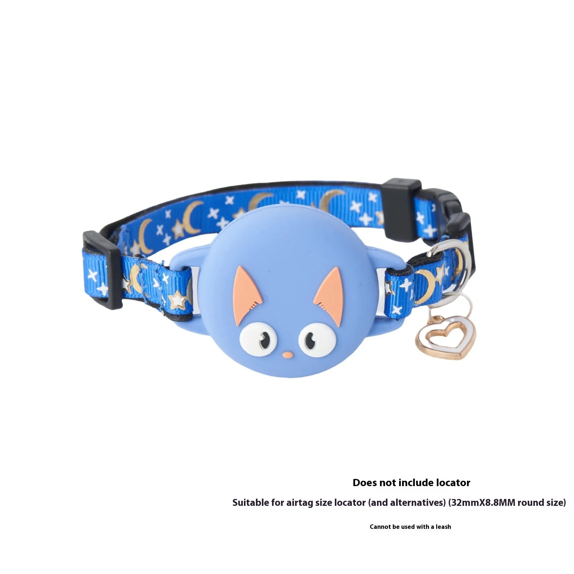 AirTag protective case for cat collars in plastic with adjustable buckle sizing