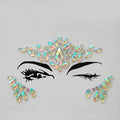 Sheet of self-adhesive rhinestone temporary tattoo gems in mixed colours
