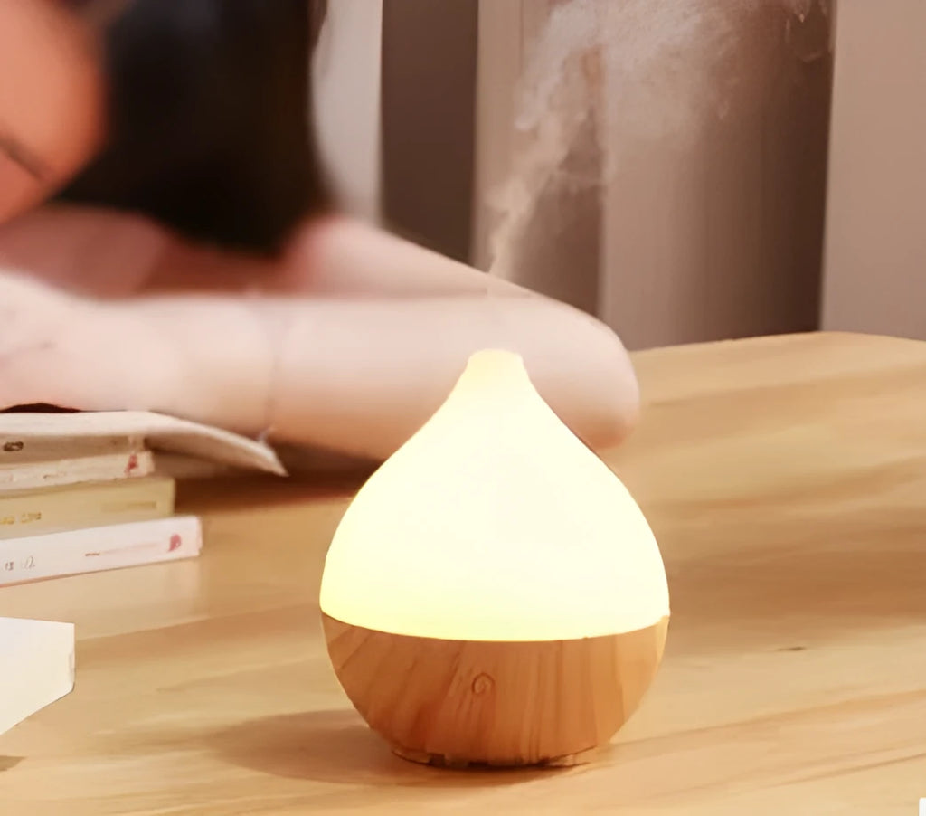 Asakusa wood grain finish aroma diffuser with 100ml water tank and USB cable