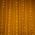 Copper curtain style USB fairy lights with 100 LED bulbs in warm white colour