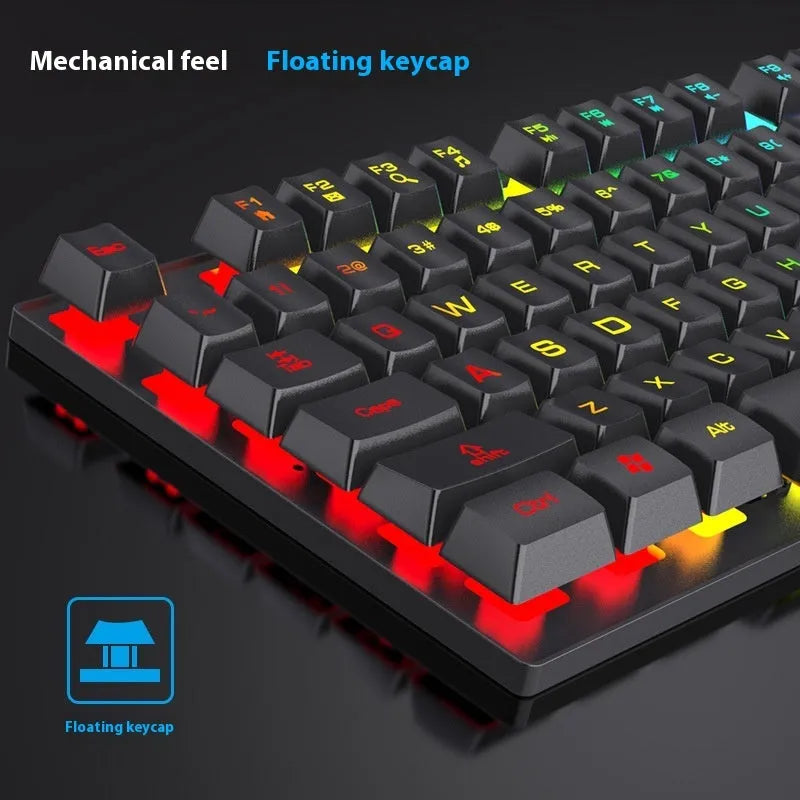 Black backlit 104-key portable gaming keyboard with ABS construction and 1.5 metre USB cable