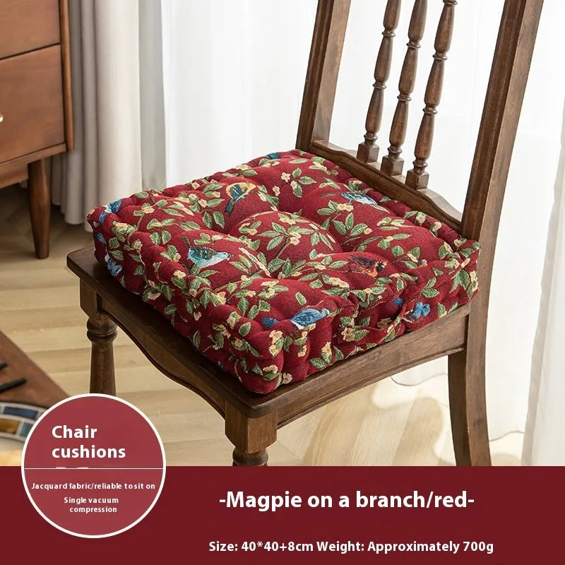 American floral pattern dining chair cushion 40cm square with 8cm thickness