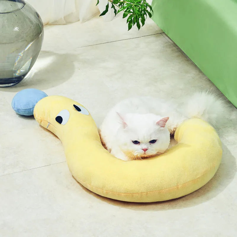 Blue rectangular pet pillow measuring 62 by 39 centimetres for dogs and cats.