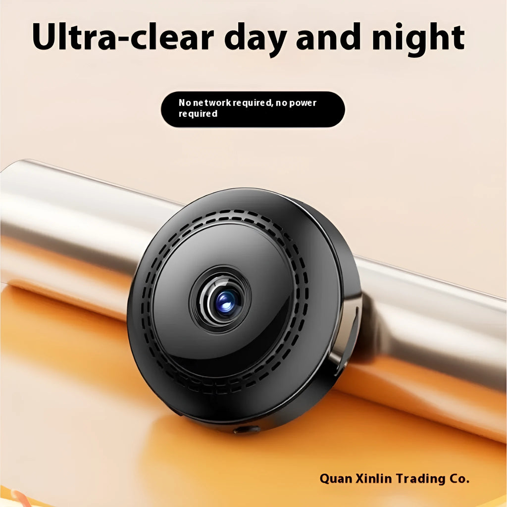 Wireless HD security camera with 360-degree rotation on a table