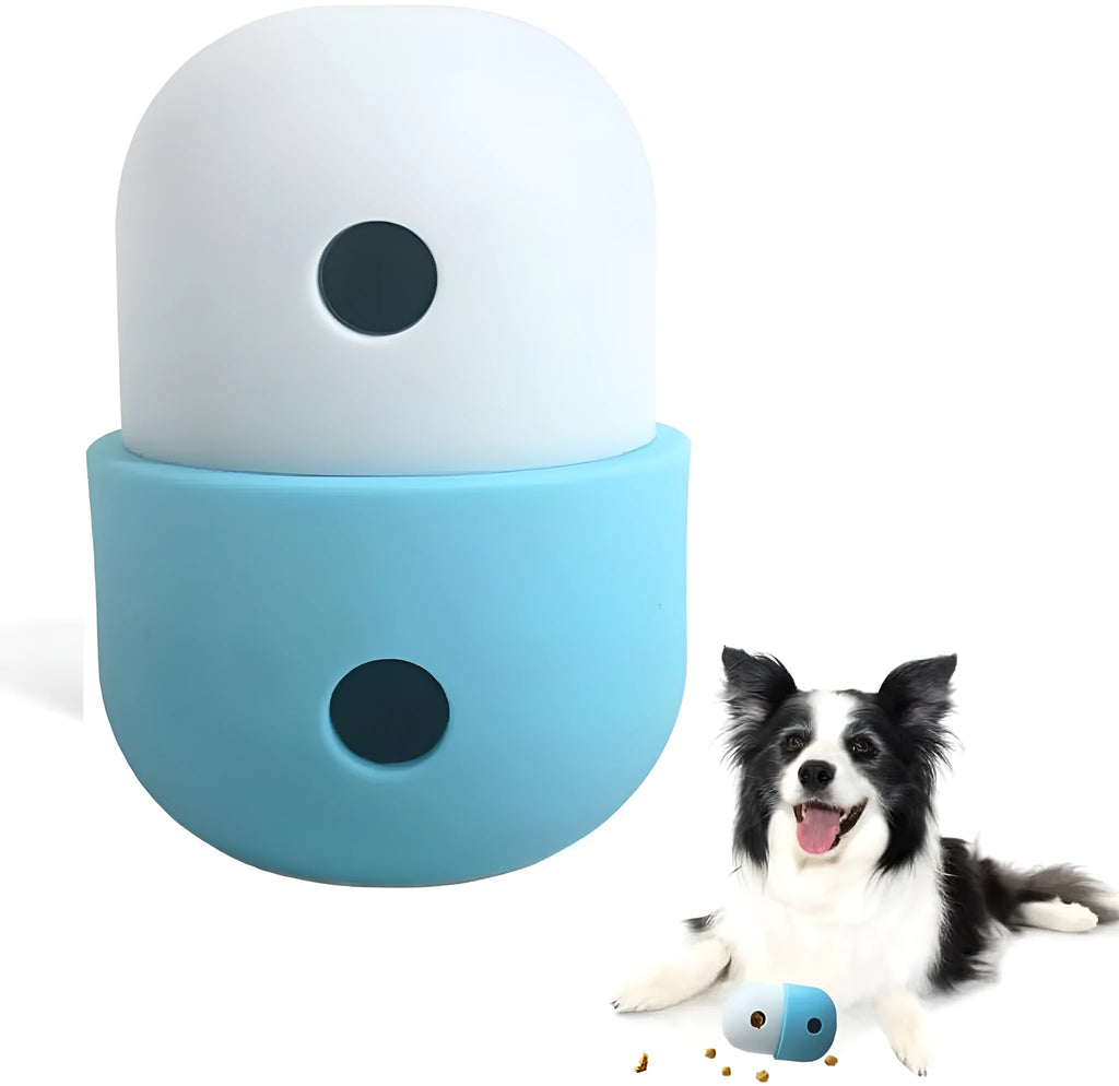 Dog treat dispensing puzzle ball in multiple colour combinations for small medium dogs