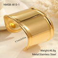 Women's wide geometric wave bracelet with asymmetric design and 18K gold plating