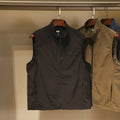 Men's straight-cut cardigan vest in quick-drying nylon with side seam pockets