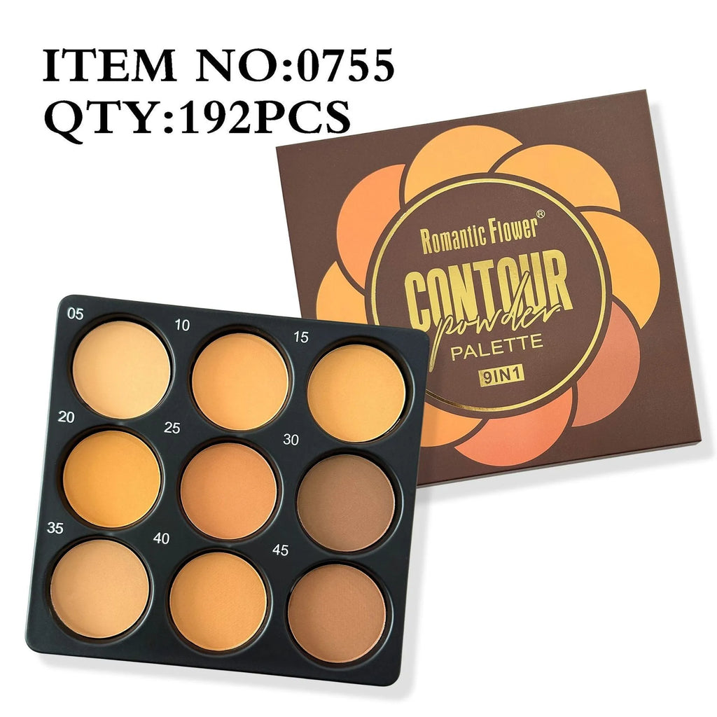 Dark matte 9-colour waterproof makeup palette for punk and fashion styles