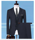 Men's cotton blend slim fit suit vest in khaki, front view, formal wedding wear