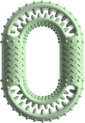 Blue O-ring shaped dog chewing toy for aggressive chewers and dental care