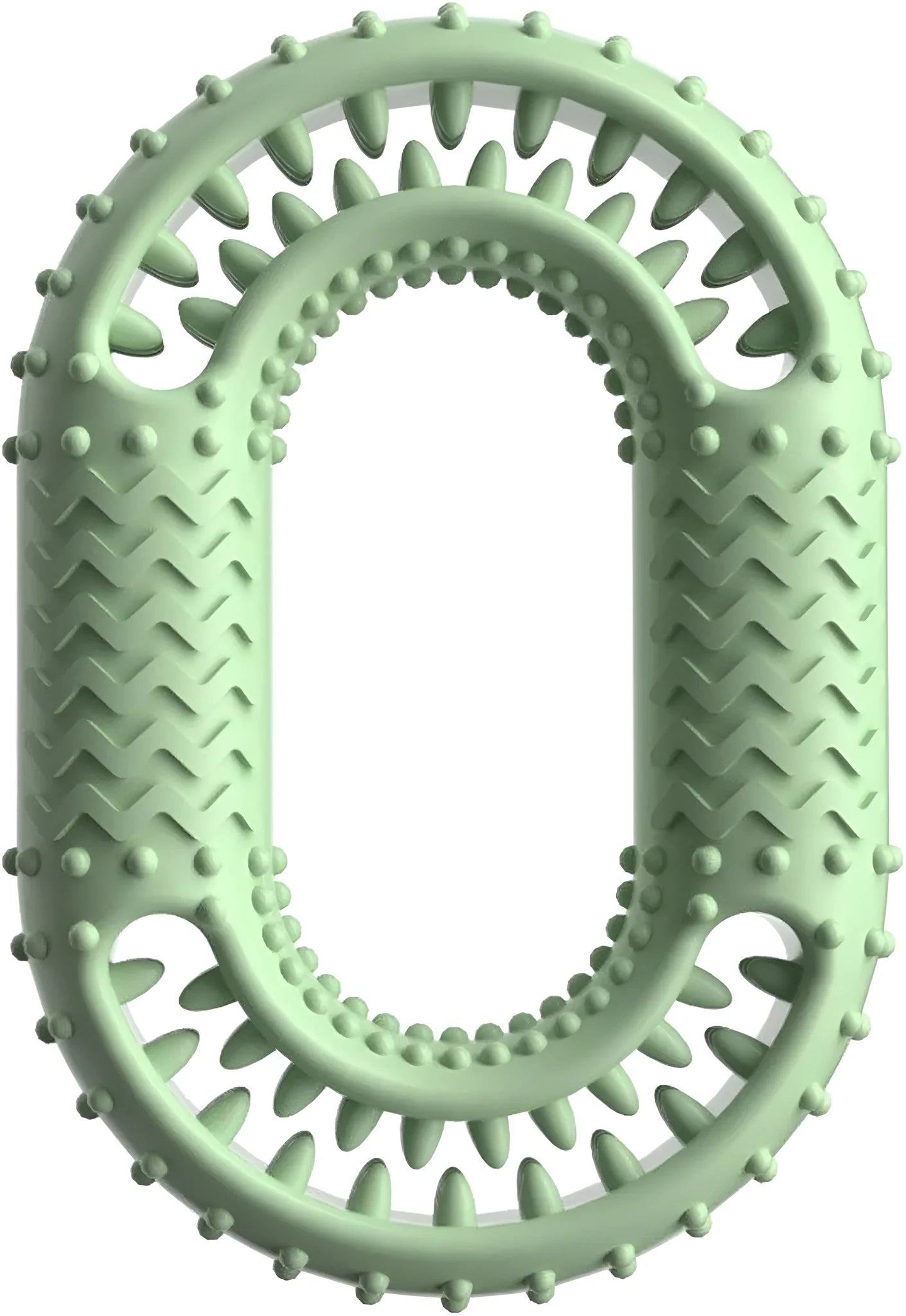 Blue O-ring shaped dog chewing toy for aggressive chewers and dental care