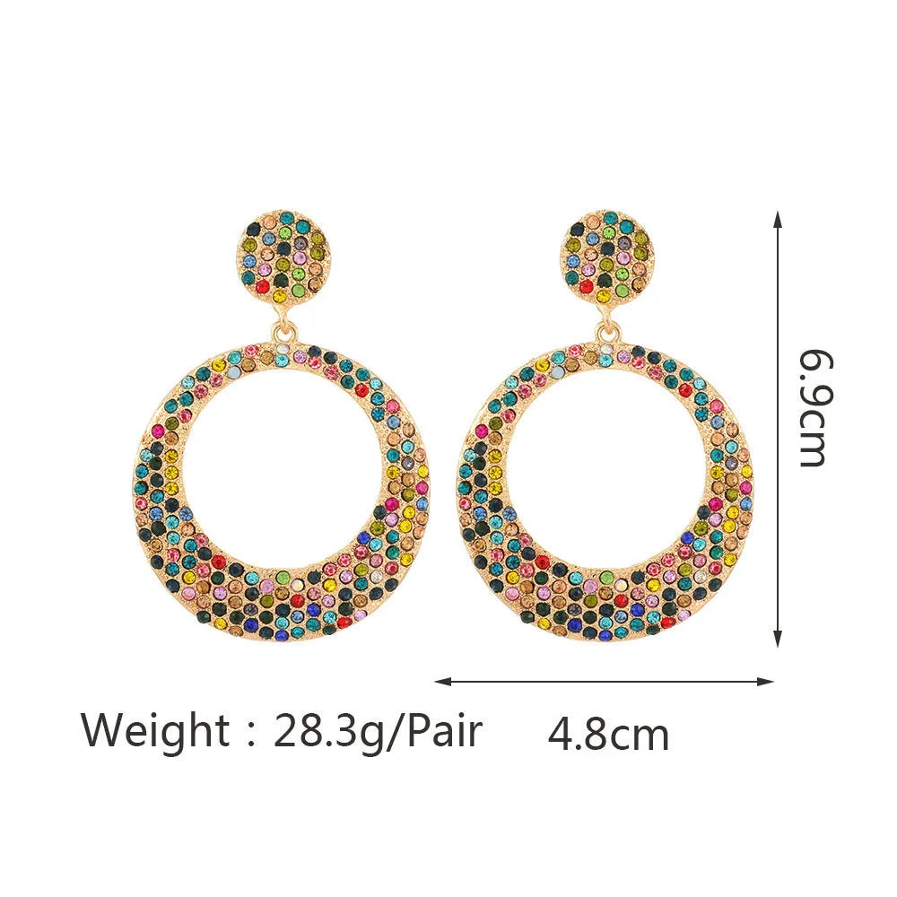 Colourful cartoon style metal pendant earrings with European American fashion design