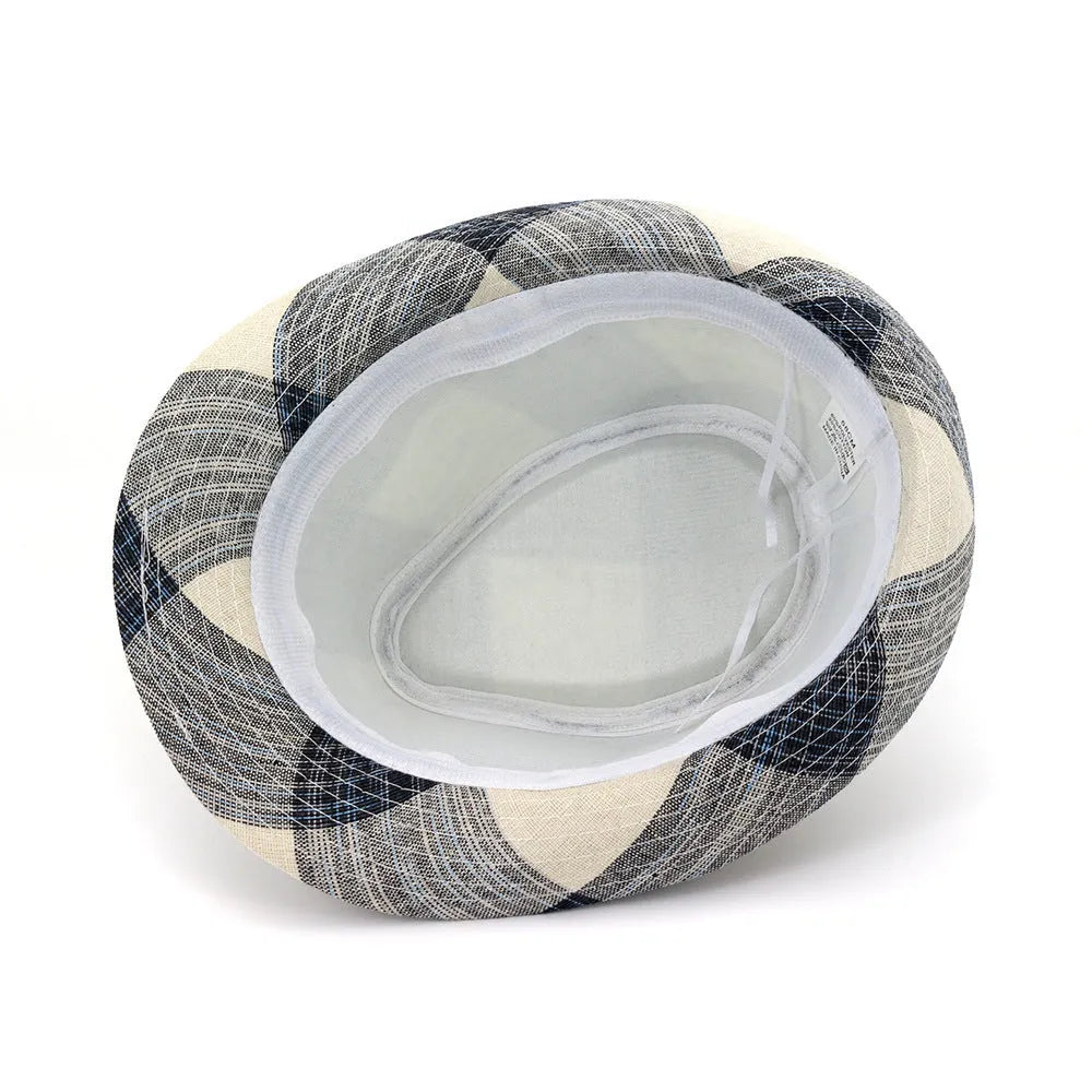A black polyester sun hat with a straw-like texture, bell-shaped crown, and a medium brim.