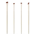 4 piece angled eyeliner and brow brush set in leather case