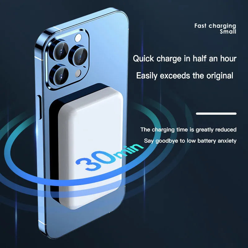 Pink purple white plastic magnetic wireless power bank 20000mAh 20W charger 100x64x18mm