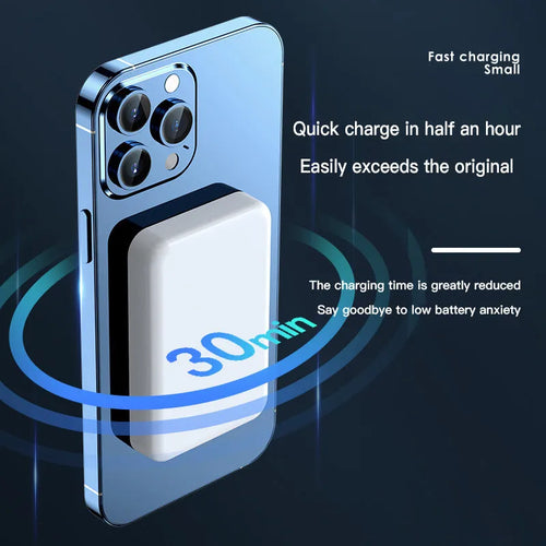 Pink purple white plastic magnetic wireless power bank 20000mAh 20W charger 100x64x18mm