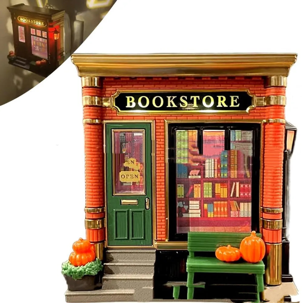 Cartoon house design resin night lamp ornament with US plug for indoor Christmas decoration
