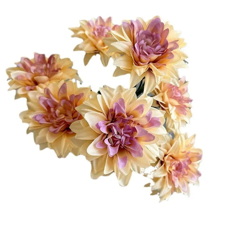 Silk flower bouquet with artificial roses and peonies in mixed colours for desktop fan display