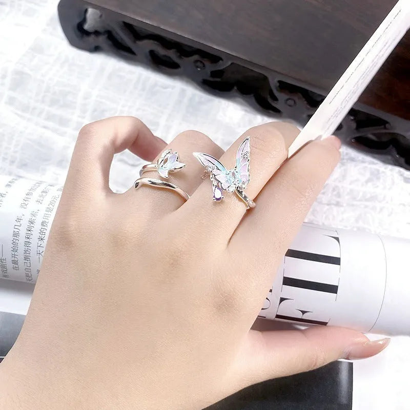 Adjustable copper insect ring with drip-oil finish in three colour variants