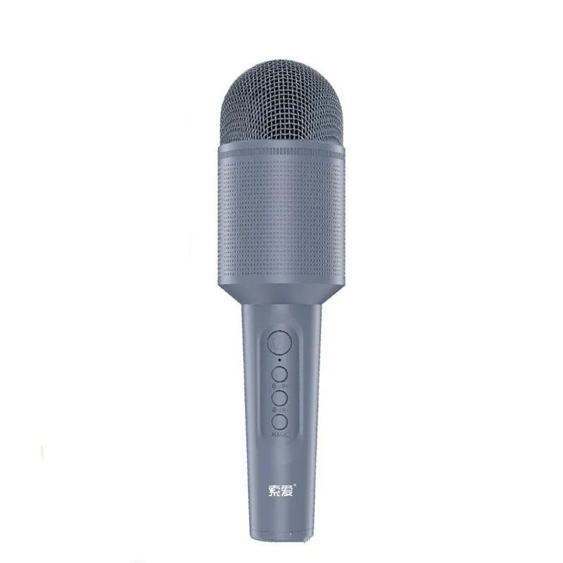 Wireless Bluetooth karaoke microphone in girly pink, sapphire blue, and mint green colour options.