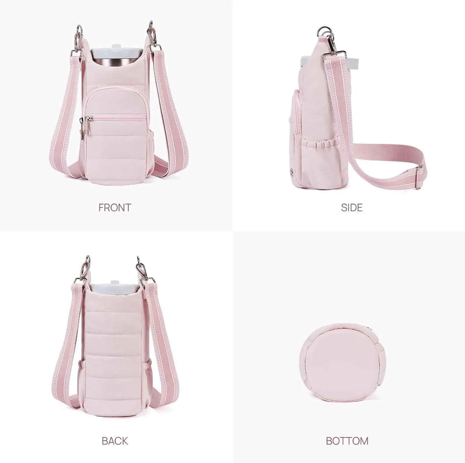 Cloth water bottle kettle bag for bicycles in black, pink, or beige colour