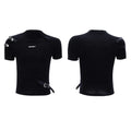 Men's slim fit cotton T-shirt with metal belt collar design in white or black colour
